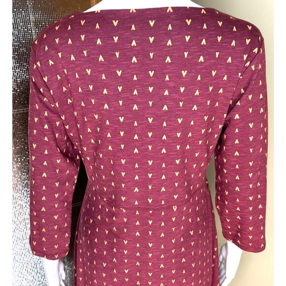 Toad & Co. Rosalinda Dress Port V Pattern 3/4 Sleeves Womens M - Picture 9 of 13